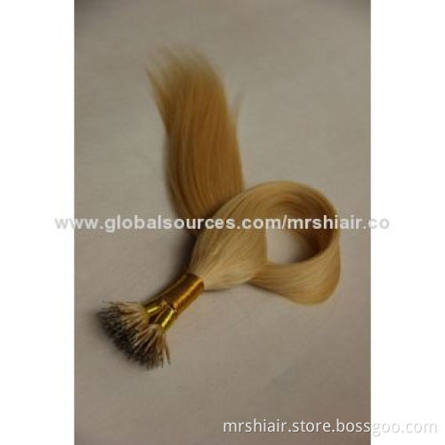 Nano Ring Remy hair extension, 613#, 1gram 100pcs/pack, straight silky hair